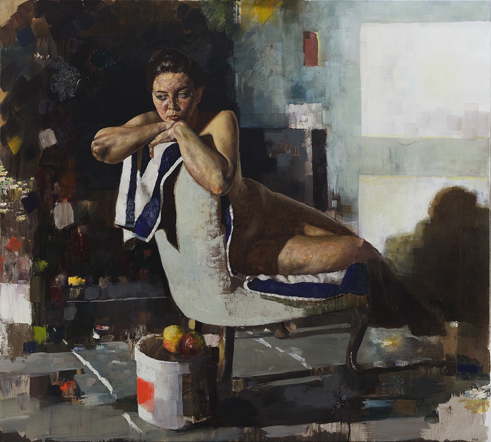 Ölgemälde von Matthias Gálvez: Menschliche Figur in expressiver Pose